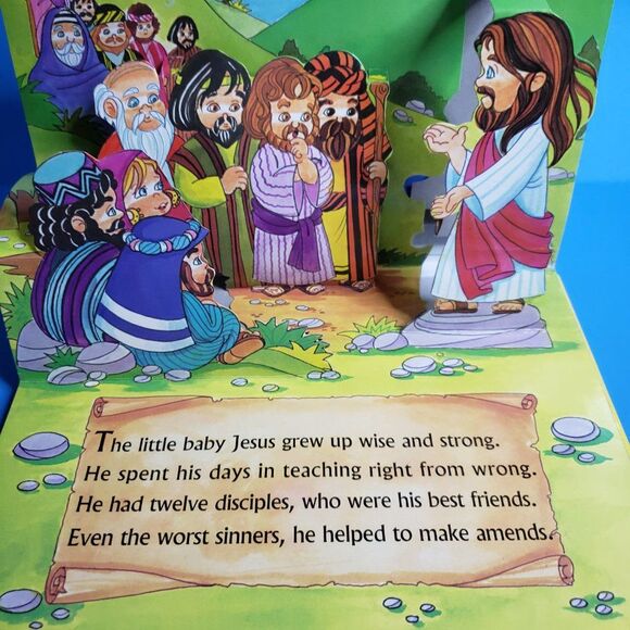 Adorable Christian Kids Bible Pop Up Jesus Childrens Story Book - Picture 10 of 15